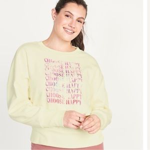 🆕 Old Navy Choose Happy Cropped Crewneck Sweatshirt
